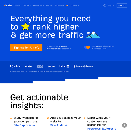 ahrefs.com homepage in Sep 2024