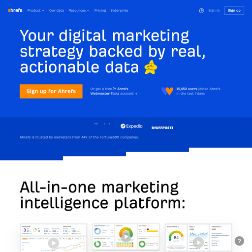 ahrefs.com homepage in Jun 2025
