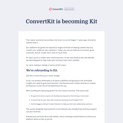 kit.com homepage in Aug 2024