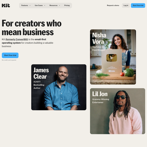 kit.com homepage in Jul 2025