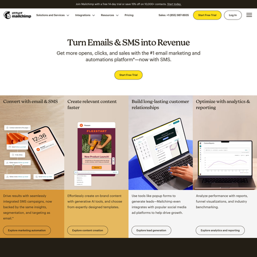 mailchimp.com homepage in Sep 2025